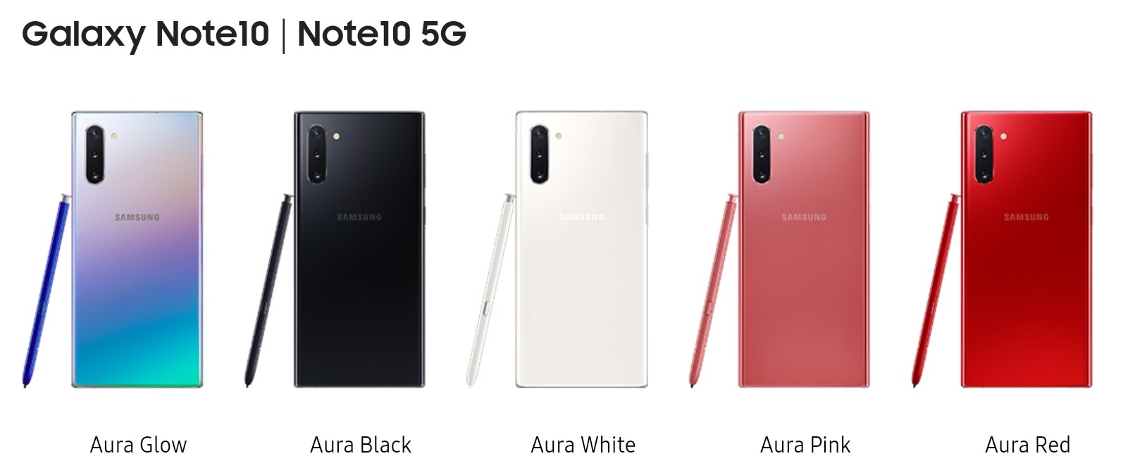 SamsungがGalaxy Note 10｜Note 10+ を発表、Galaxy Note8、Galaxy S10e/S10/S10+/S10 5G と比較してみた